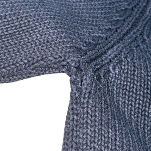 VINTAGE LAUREN RALPH LAUREN NAVY BLUE KNIT 4-BUTTON COLLARED SWEATER, SIZE L - Picture 3 of 8